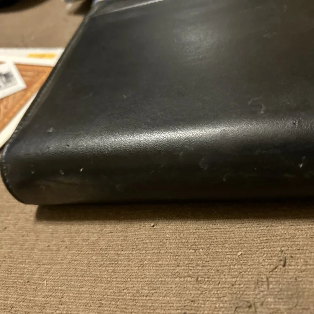 Leather Day Runner Classic Edition Planner 3-Ring Binder Black W/paper Vintage